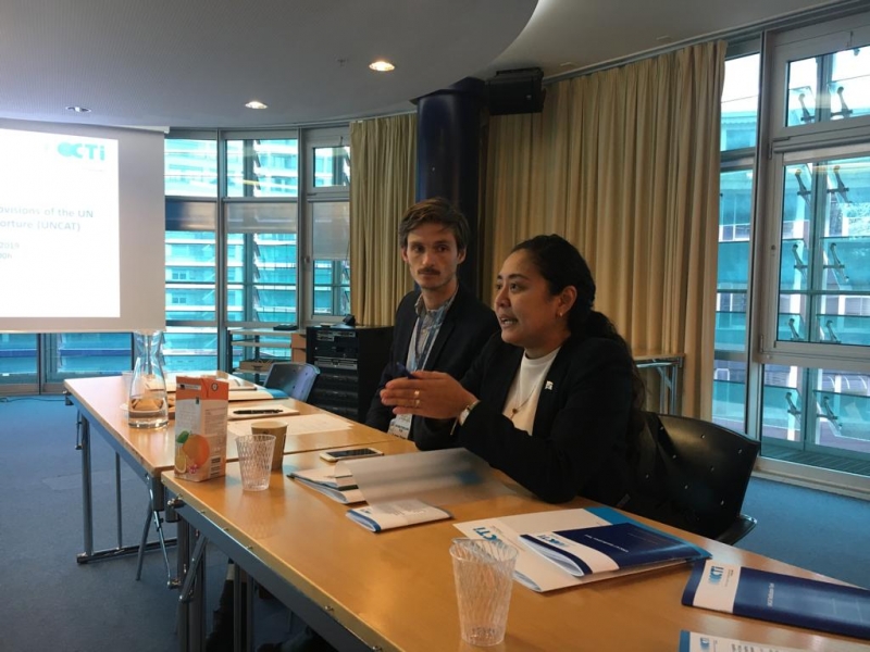 Mr. Teis Brüel Birkegaard from the Permanent Mission of Denmark and Ms. Robyn-Ann Mani from the Permanent Mission of Fiji during CTI' briefing