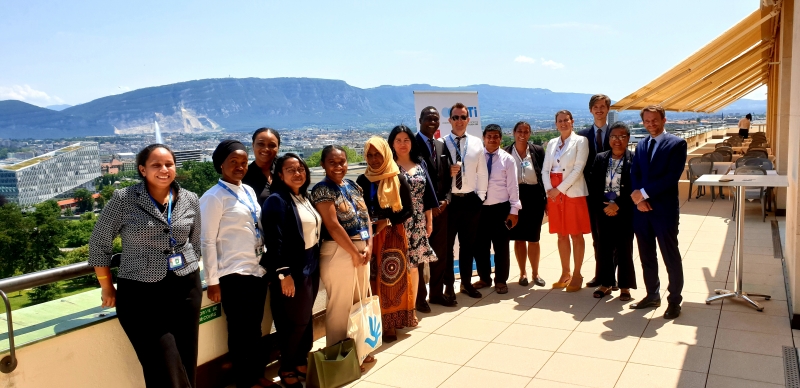 Participants at the meeting between CTI and SIDS / LDCs delegates at the Palais des Nations, Geneva.